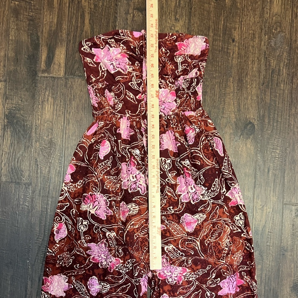 Free People Iris Halter Jumpsuit Size XS-S (NO SIZE TAG )Color Brown And Pink - Picture 13 of 14